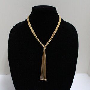 Napier 4 Strand Gold Tone Lariat Necklace